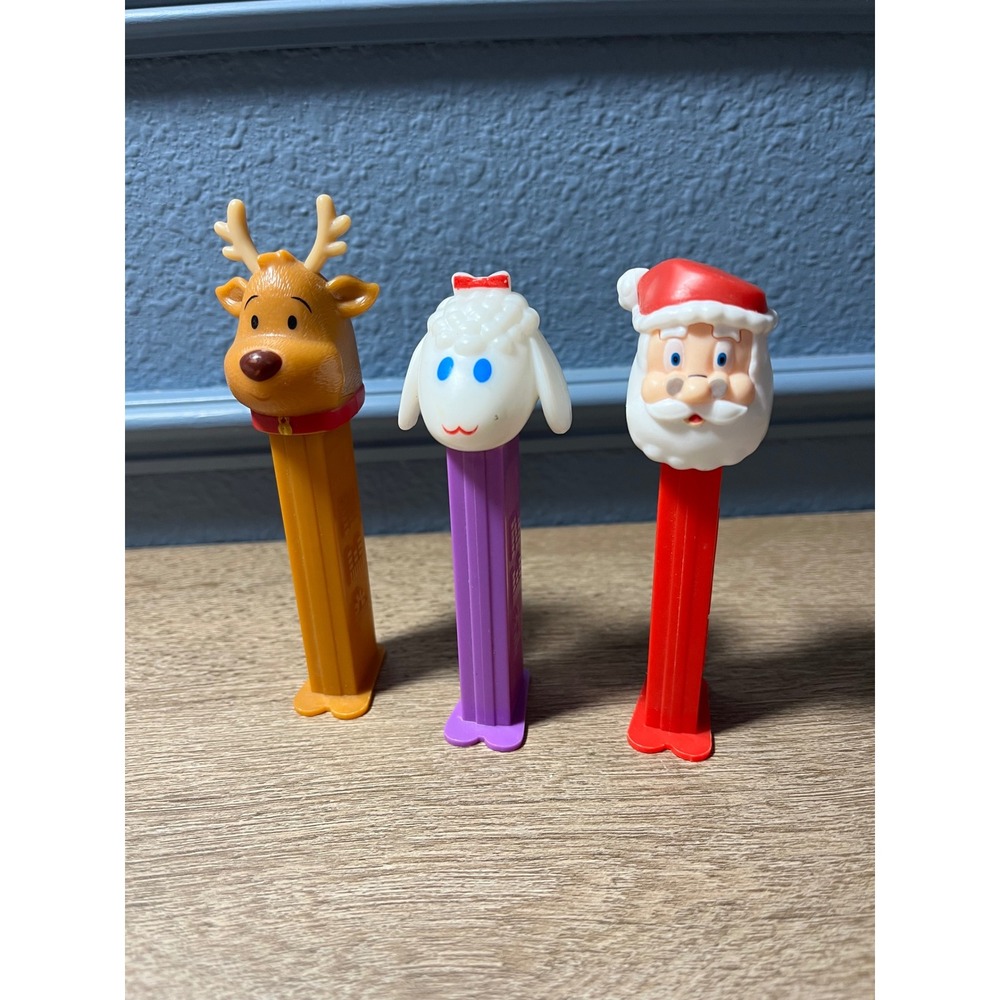 PEZ Christmas Reindeer‎ Santa Sheep Candy Dispensers Set Vintage Collectible